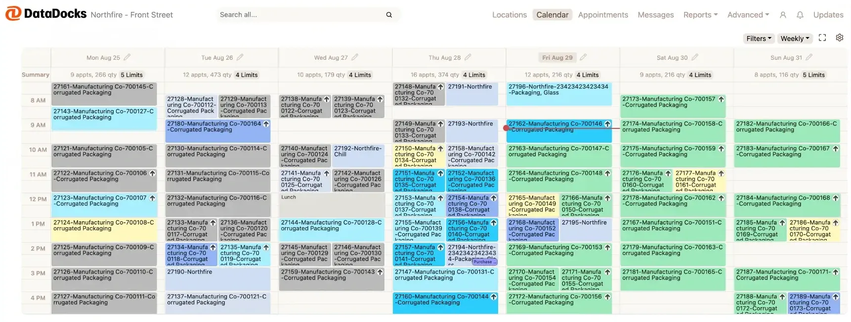 DataDocks Live Dock Scheduling Master Calendar