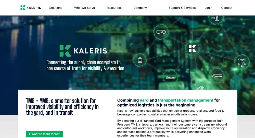 Kaleris software interface displayed on screen